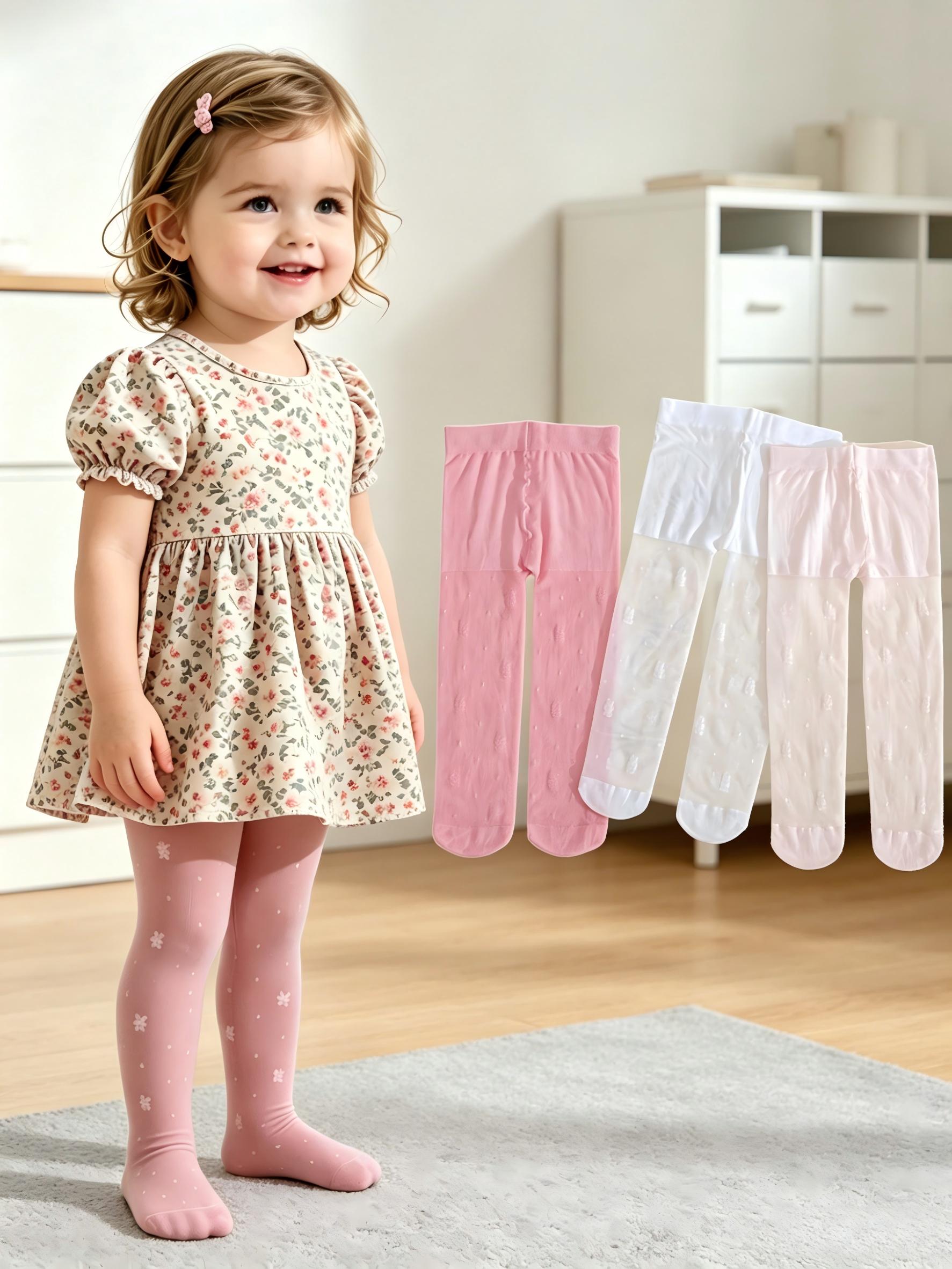 Summer Clothing Baby Girl - 3-pak Rajstopy dla małych dziewczynek z