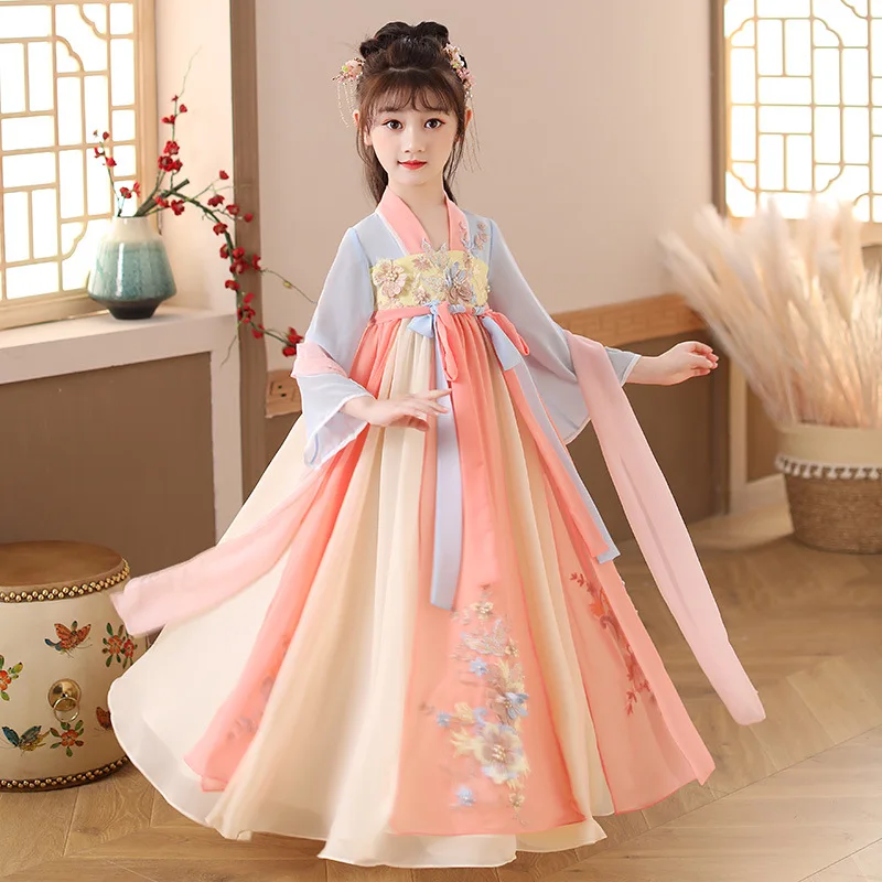 Summer Clothing Baby Girl - Letnie sukienki Hanfu dla dzieci, kostium