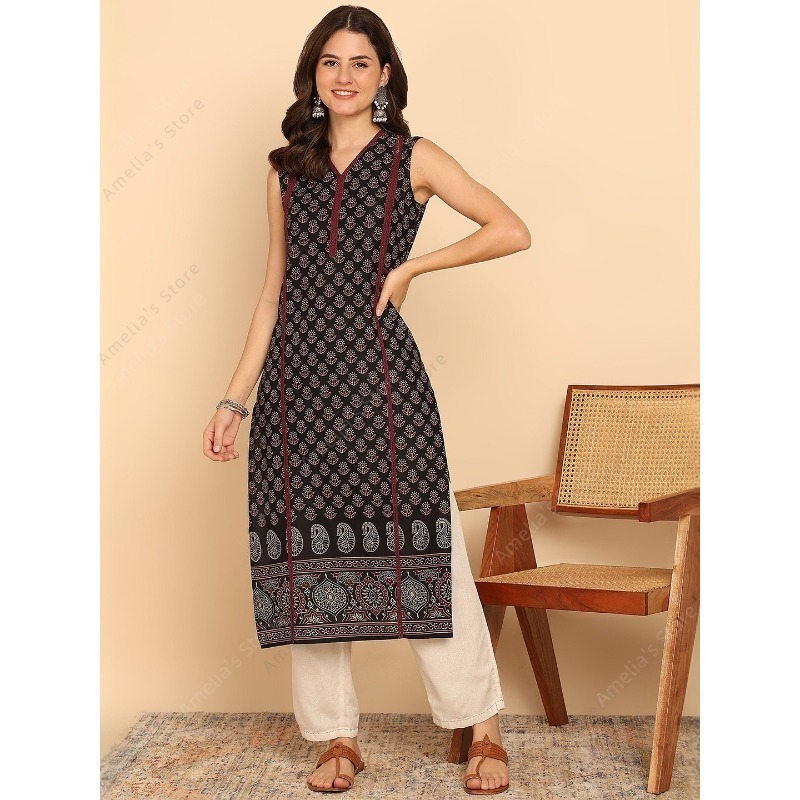 Indyjska etniczna damska czarn – Summer Clothing Pakistan recenzja i cena